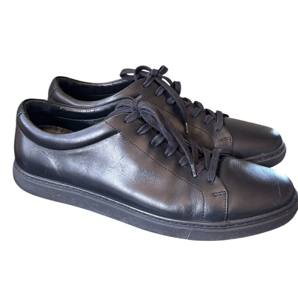 Allen Edmonds Canal Court Black Leather Low Top Sneakers 11 D (Medium) - Picture 1 of 12